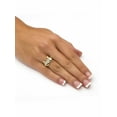 thumbnail image 3 of PalmBeach Jewelry Round Crystal Yellow Gold-Plated Cats and Heart Ring, 3 of 5