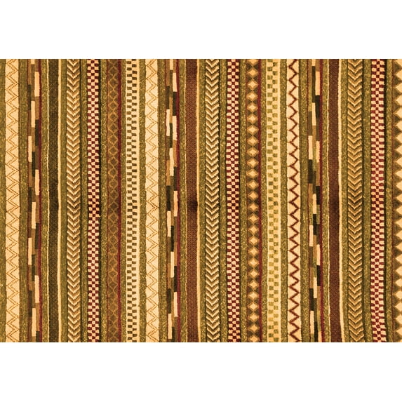 Ahgly Company Indoor Rectangle Abstract Orange Modern Area Rugs, 5' x 7'