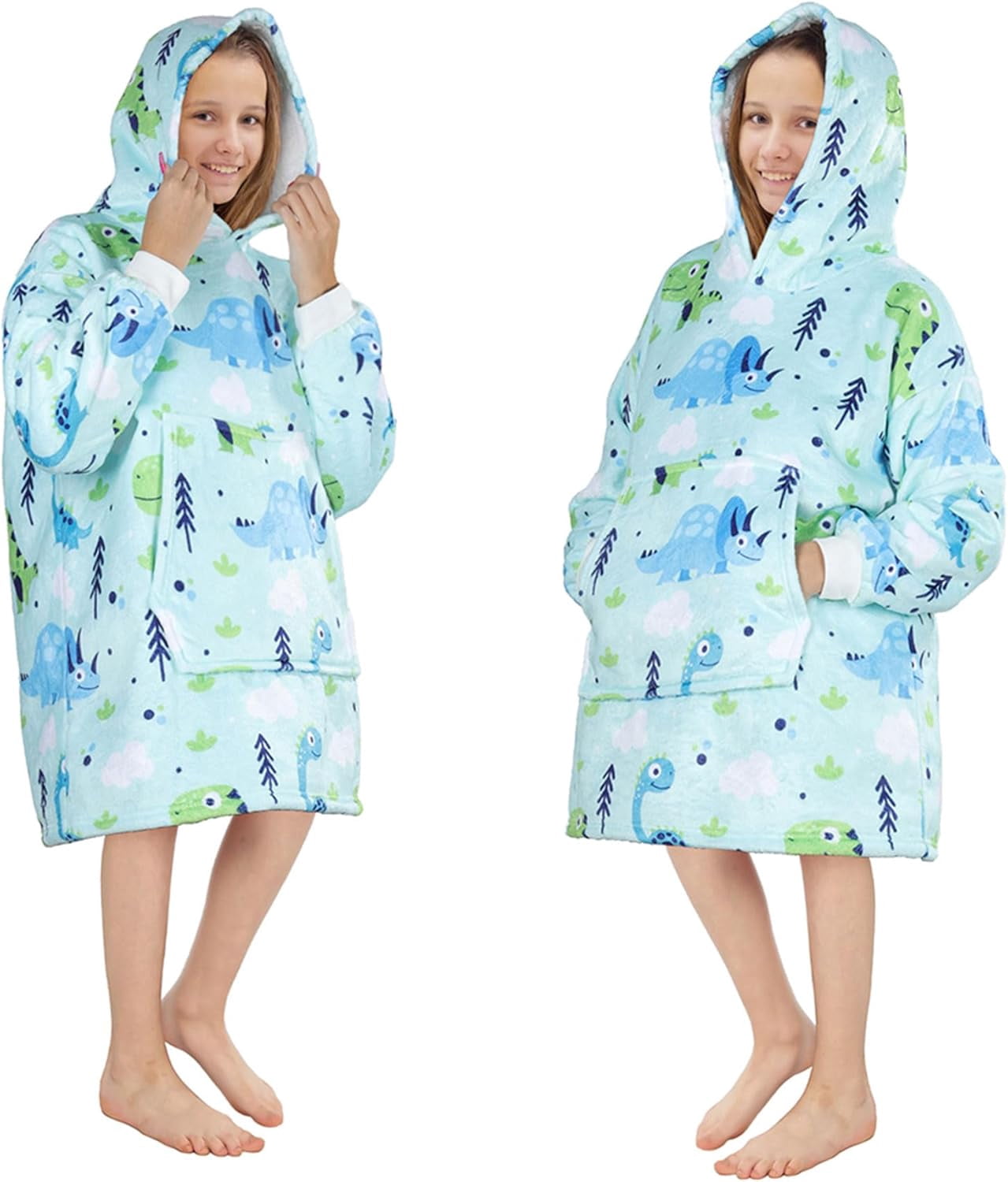 Moderong Wearable Blanket Hoodie, Oversized Flannel Comfy Sweatshirt for Adults,Warm Cozy Hooded Body Blanket