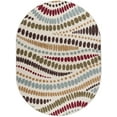 thumbnail image 3 of Contemporary Area Rug (5'3'' x 7'3'' Oval) Abstract Beige, Red Living Room Easy to Clean, 3 of 7