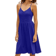 thumbnail image 5 of Vestidos casuales para mujer, sin mangas, de algodón, para playa, de verano, con tirantes finos, corte en A y bolsillos, 5 of 5