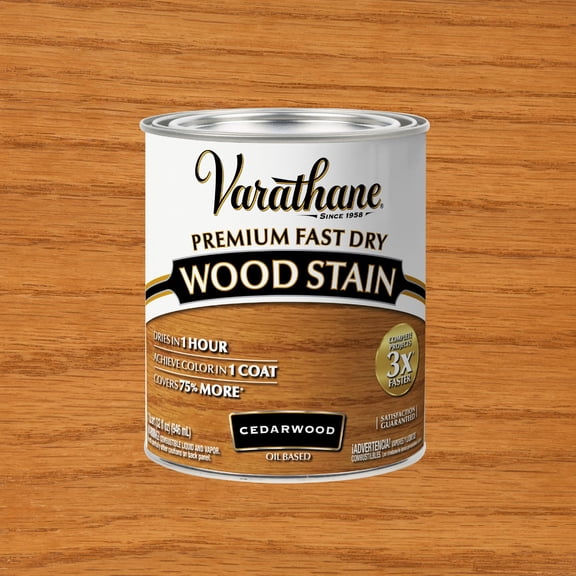 Cedarwood, Varathane Premium Fast Dry Wood Stain-398909, 1 qt