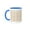 Blue/White, variant on 3drose, Modern Faux Copper Triangle Geo Pattern, 11oz Two-tone Red Mug
