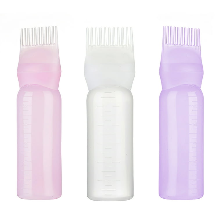 1111Fourone Pink Hair Dye Bottle Plastic Refillable Root Comb Applicator  Bottle Hair Styling Tool for Hair Coloring Dye and Scalp Treatment 