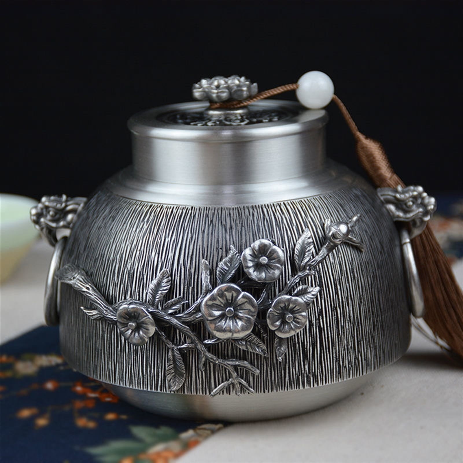 Custom Pet Urn Funeral Cremation Pure Tin 97% Lead Free Tin Hand Carved Beautifully Relief