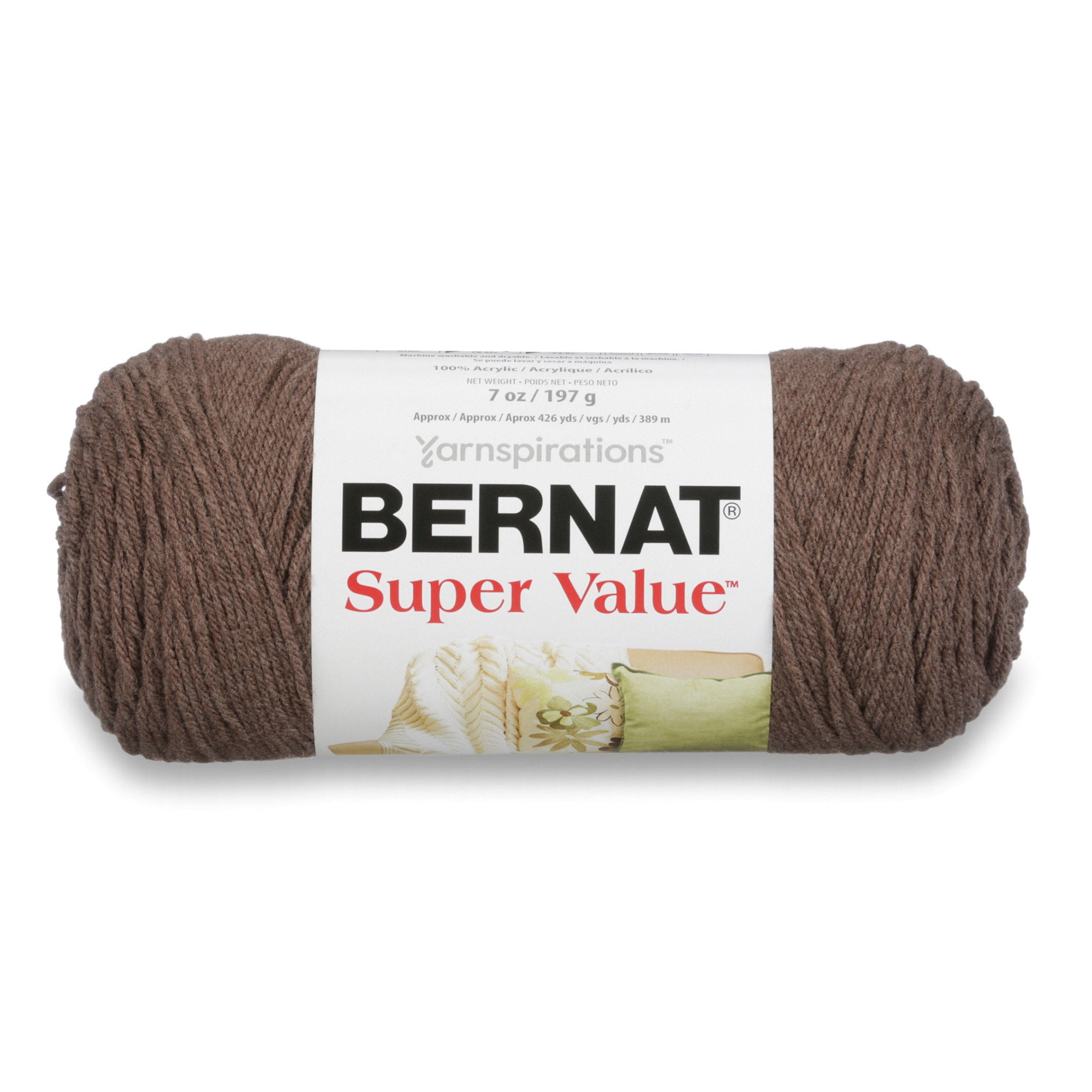 Bernat Super Value Yarn, Taupe Heather, 7oz(197g), Medium, Acrylic