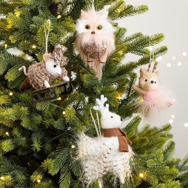 Adornos Colgantes para Árbol de Navidad, Material de Fieltro, Decoración Navideña, Adornos Colgantes, Adornos para Ventanas de Árbol de Navidad.