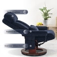 thumbnail image 4 of MCombo Swivel Recliner and Ottoman, Multi-Position Leisure Office Chair with Vibration Massage, Chenille Fabric Ergonomic Lounge Armchair for Home Living Room 4687, 4 of 8