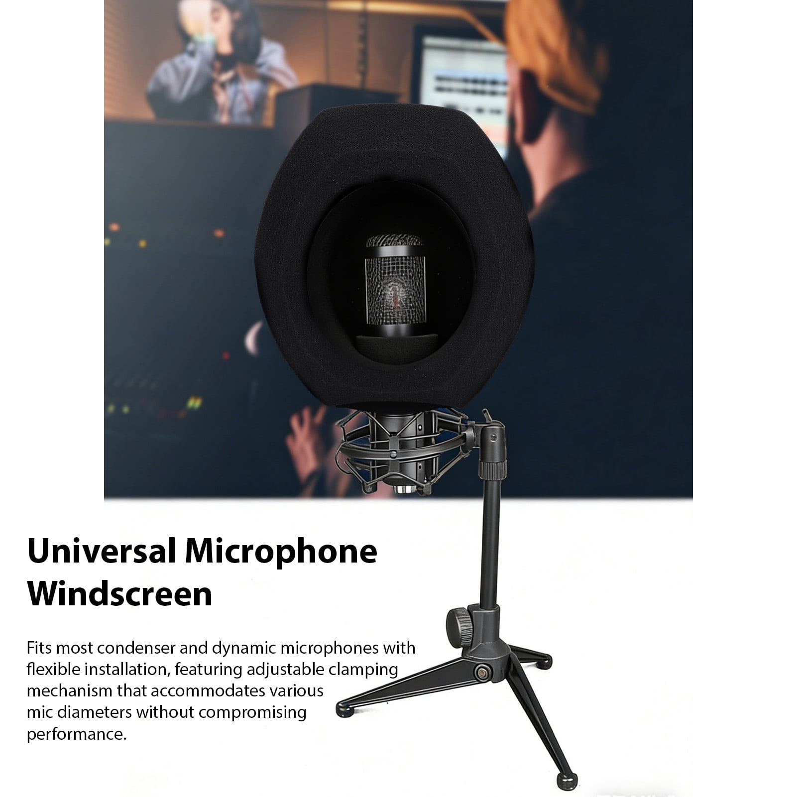 String Instrument Portable Windscreen Foam Cover Professional Studio Acoustic Pop Filter Mic Noise Reduction for Condenser Dynamic Microphones Recording Studio
