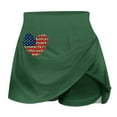 thumbnail image 4 of QATAINLAV Plus Size 4th of July Skort, Women 2024 Summer Fake Two Piece Yoga Shorts American Flag Patriotic Tennis Skirts Todays Daily Deals Green XXL, 4 of 6