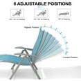thumbnail image 4 of Pellebant Outdoor Chaise Lounge Aluminum Patio Folding Chair,Blue, 4 of 8