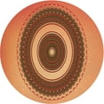 thumbnail image 1 of Ahgly Company Tapis d'Intérieur Ronds Transitionnels Orange Lavables à la Machine, 3 Pieds Rond, 1 of 7