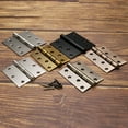 thumbnail image 6 of 2Pcs 4.5"x4.5"x0.12" Door Hinges 8 Holes Non Symmetry Holes Layout for Bedroom, Bathroom, Living Room Black, 6 of 7