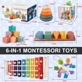 thumbnail image 2 of 6 in 1 Montessori Baby Toys, Xylophone Musical, Infant Teethers Toys, Wooden Sorting Stacking Learning Toys Birthday Gift for Toddlers 1 2 3, 2 of 8