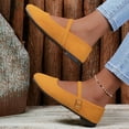 thumbnail image 6 of Ballet Flats for Women Slip On Square Toe Formal Wedding Flats Shoes with Low Arch Fashion Soft Sole Loafers Canvas Retro Shoes Brown 42, 6 of 9
