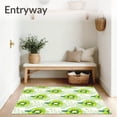 thumbnail image 3 of ODIKA 5'x7' Machine Washable Non-Slip Area Rug, Playful Kiwi Themed Alphabet Design Featuring Interlocking Fruit and Letters High Traffic Rug, Green, 689255, 3 of 7