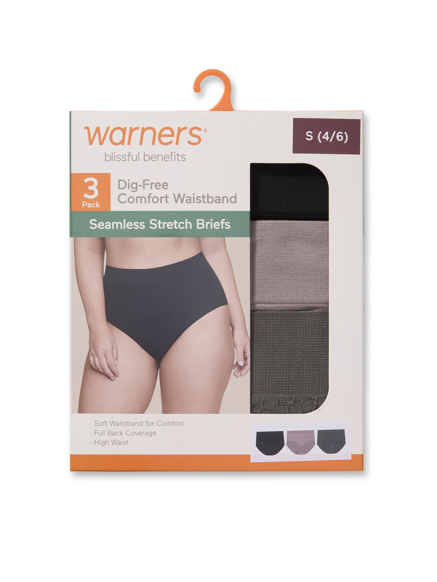 Warners® Blissful Benefits Women's Dig- Free Seamless Stretch Hi-Waist 3-Pack Brief S-3XL