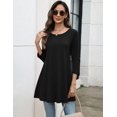 thumbnail image 2 of Zeagoo Dressy Tops for Women 3/4 Sleeve Summer Outfits Loose Fit Round Neck T Shirts Fall Dressy Blouses, 2 of 6