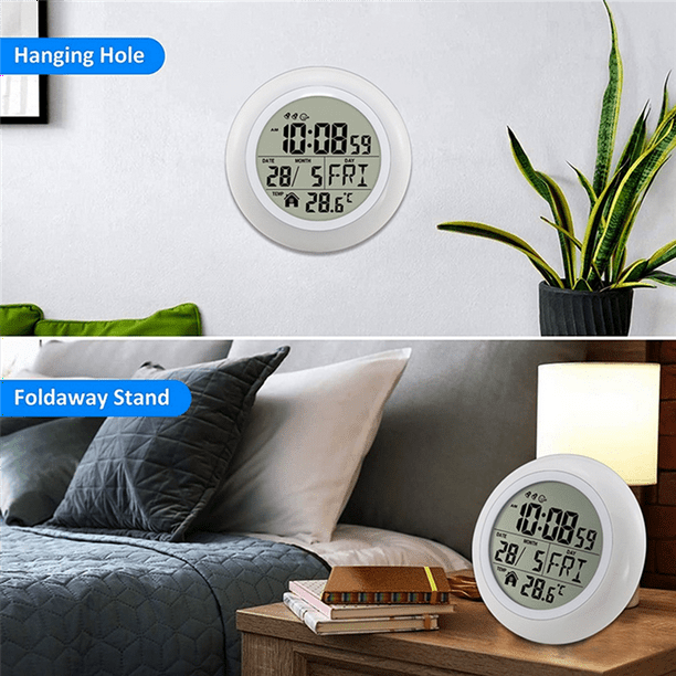 desk clock Atomic Clock with Indoor Temperature and Humidity Battery