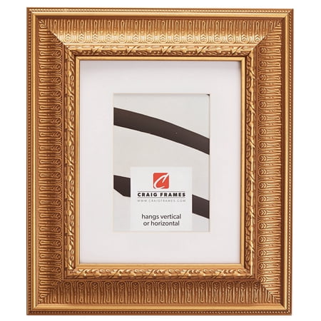 Craig Frames Maximus, 12x12 inch Roman Gold Picture Frame Matted for a 9x9 Photo