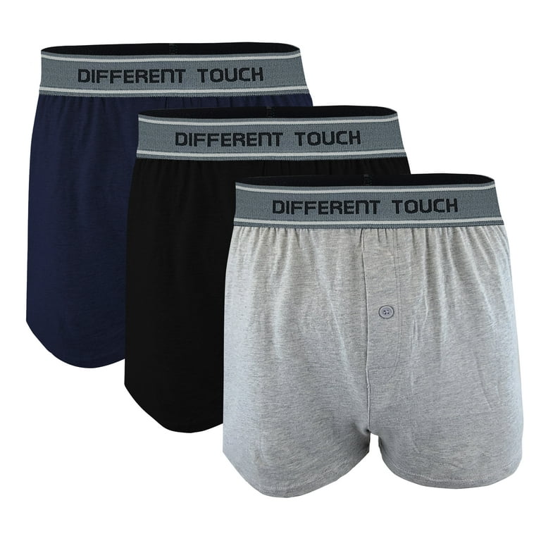 Different Touch 6 Pack Big Tall Exposed Waistband Knit Boxers Underwear Walmart