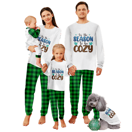 

Family Matching Christmas Pajamas Sleepwear Set Christmas Buffalo Plaid Stripe Printed Sizes for Adult-Kids-Baby-Pet 2-Piece Top and Pants Bodysuits Pajamas Set