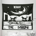 thumbnail image 1 of Moon Tapestry, Brown White Drawing Lobster Wolves Crescent Moon Stars Tarot Card Design, Fabric Wall Hanging Decor for Bedroom Living Room Dorm, 5 Sizes, Charcoal Grey White, by Ambesonne, 1 of 1