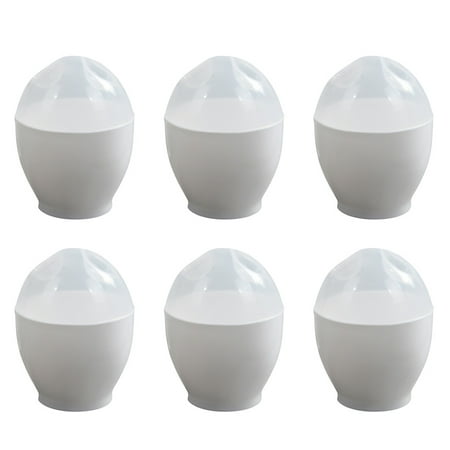 

NUOLUX 6pcs Microwave Steamed Egg Cup Mini Egg Cooker Portable Egg Poacher for Home Kitchen (White)