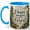 Blue, variant on Peace Begins in the Forest Coffee Mug, Misty Woodland Nature Quote Design, 11 oz Ceramic Cup