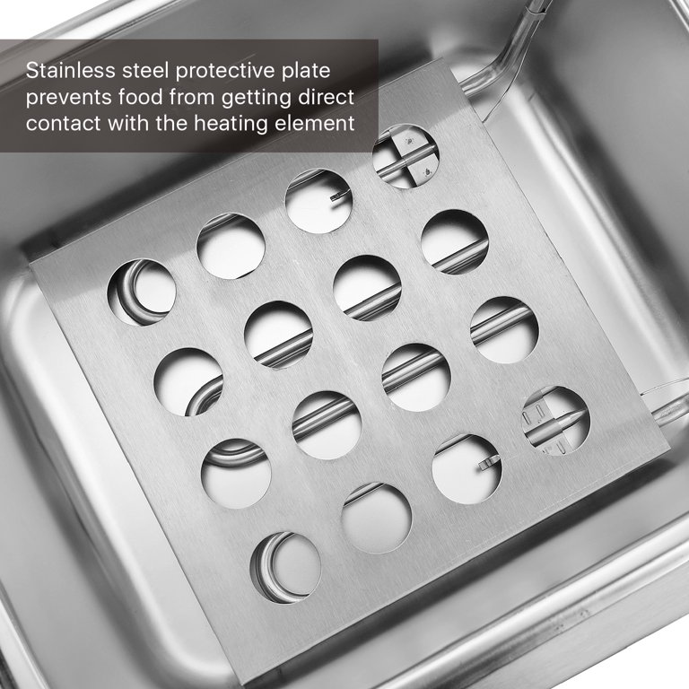 DENEST 1KW Stainless Steel Electric Deep Fryer w/Basket, Adjustable Control  Temperature 