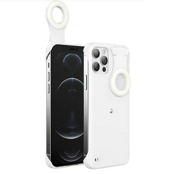 Case for iPhone 11 Pro Max with Selfie Ring Light, Beauty Ring Light Flash CaseStable Shell Cover for iPhone 11 Pro Max 6.5" (White)