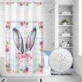 thumbnail image 3 of No Hook Shower Curtain with Built-in Rings - Easter Bunny Ears Washable Waterproof Fabric Bathroom Curtains for Hotel,Rentals, Stall 54 X 78 Inch , Spring Daisy Floral Color Plaid, 3 of 8