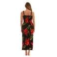 thumbnail image 3 of Just Love Floral Print Tube Sundress Swimwear Cover Up Summer Dress for Women (Black With Floral - Pink, 1X), 3 of 3