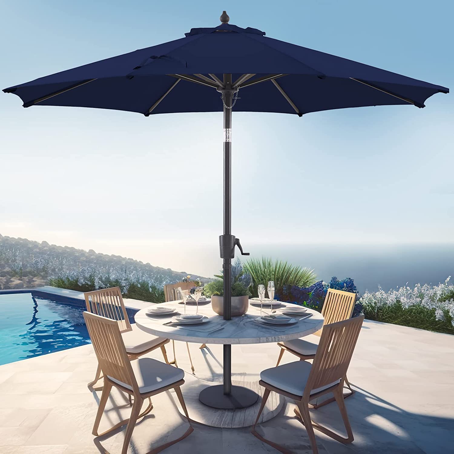 Olefin Patio Umbrella Outdoor Table Umbrellas, 36 Month Fade Resistance