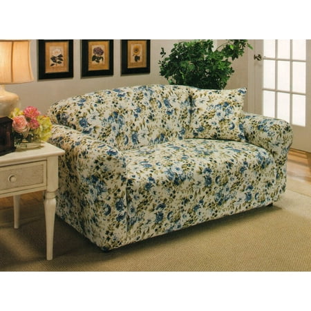Madison Flower Print Stretch Loveseat Slipcover - 40-73