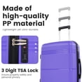 thumbnail image 6 of NiceTravel 3 Piece Hardside Luggage Set with Spinner Wheel & TSA Lock,Lightweight Suitcase for Travel, Purple, 6 of 6