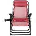 thumbnail image 1 of Patiojoy Oversized Zero Gravity Lounge Chair Folding Recliner w/ Cup Holder & Pillow, Wine Red, 1 of 9