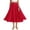 Red, variant on Kilaqueen Linen Skirts for Women A Line Elastic Waisted Pleated Midi Skirts Casual Solid Color Comfy Breathable Trendy Skirts