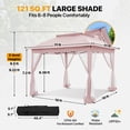 thumbnail image 4 of COOS BAY 11x11 Pop-Up Instant Gazebo Tent with Mosquito Netting Outdoor Canopy Shelter with 121 Square Feet of Shade, Pink, 4 of 10