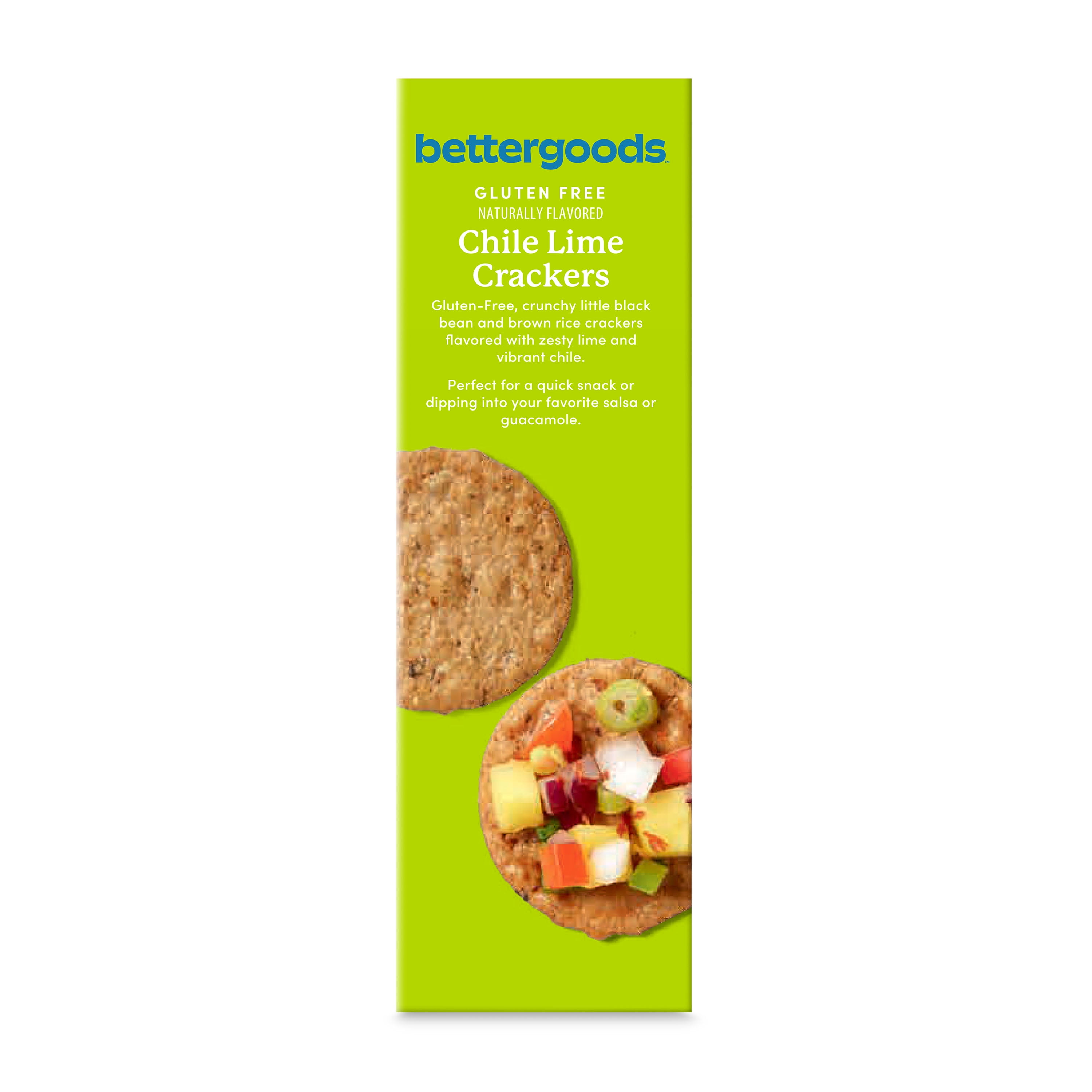 (4 pack) bettergoods Gluten-Free Chile Lime Crackers, 3.5 oz