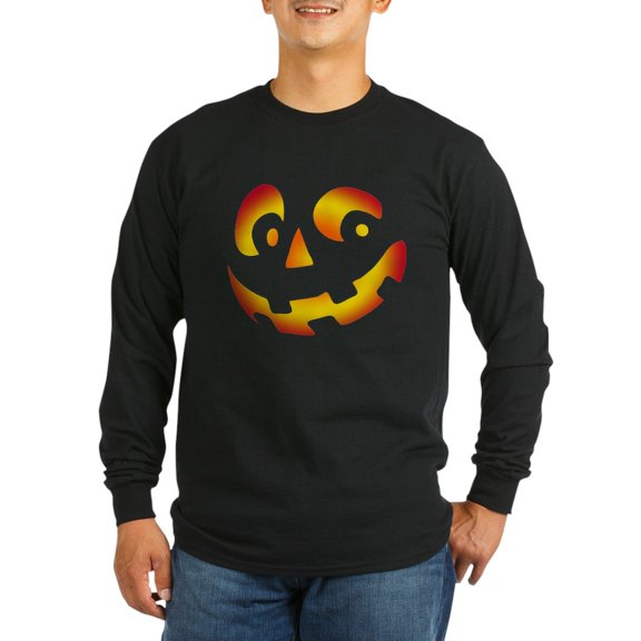 CafePress - PUMPKIN FACE Long Sleeve T Shirt - Long Sleeve Dark T-Shirt