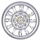 thumbnail image 1 of Reloj de pared retro, reloj de pared, funciona con pilas, decorativo, europeo, sin tictac. Plata, 1 of 8