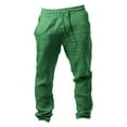 thumbnail image 2 of MSJUHEG Mens Pants Work Pants For Men Elastic Pants Solid Color Breathable Cotton Linen Loose Pants Cargo Pants For Men Green Xl, 2 of 3