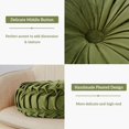 thumbnail image 3 of Almohadones decorativos HIG de terciopelo con pliegues, redondos, 2 unidades, 37 cm, oliva, 3 of 8