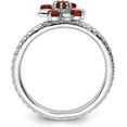 thumbnail image 2 of Solid Sterling Silver Stackable Expressions Garnet Ring - Ring Size 6.0-3.1gm, 2 of 8