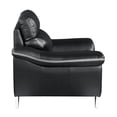 thumbnail image 3 of HomeRoots 343973 69 x 36 x 40 in. Modern Black Leather Sofa & Loveseat, 3 of 5