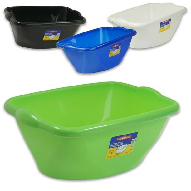 DDI 2335483 15 qt Plastic Rectangular Dish Pan Assorted Color, Case