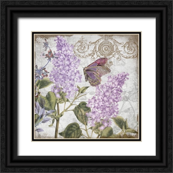 Sasha 12x12 Black Ornate Wood Framed with Double Matting Museum Art Print Titled - Victorian Romance III