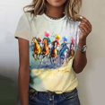 thumbnail image 2 of Youyipin Womens Tops Retro Horse Equestrian Clothing Equestrianism Equestrian T-Shirt Basic Tees Graphic Tees For Women, 2 of 5