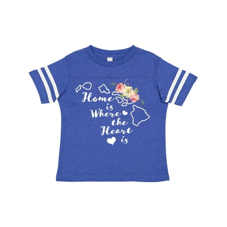

Inktastic Hawaii Home is Where the Heart is with Watercolor Floral Gift Toddler Boy or Toddler Girl T-Shirt